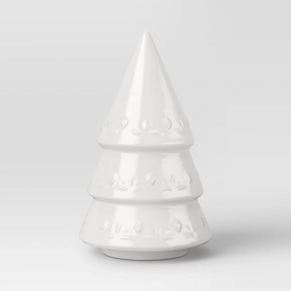 Set 2 | Large & Medium Ceramic Christmas Tree White - Threshold